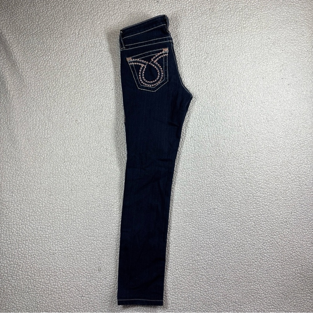 Big Star Liv Skinny Thick Stitch Jeans Women’s 26 R Stretch Dark Wash Low Rise - Picture 14 of 16